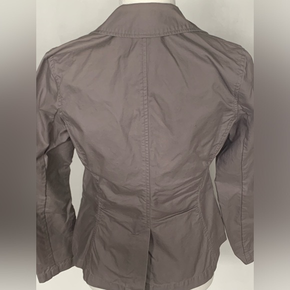 Jacob Jacket Blazer Cropped Grey Ruched Panels+Sleeves Unlined  Size 6-7/8 - Picture 2 of 5